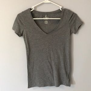Gray V-neck